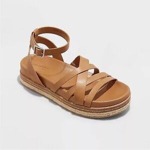 Women's Tanna Platform Sandals - Universal Thread Cognac